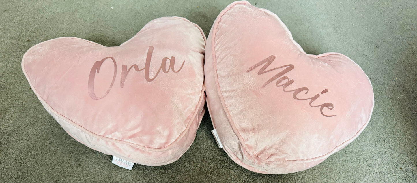 Blush Heart Shaped Personalised Decorative Pillow