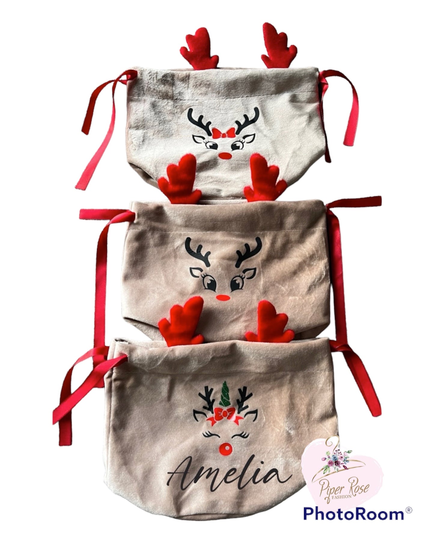Velvet Reindeer Bags