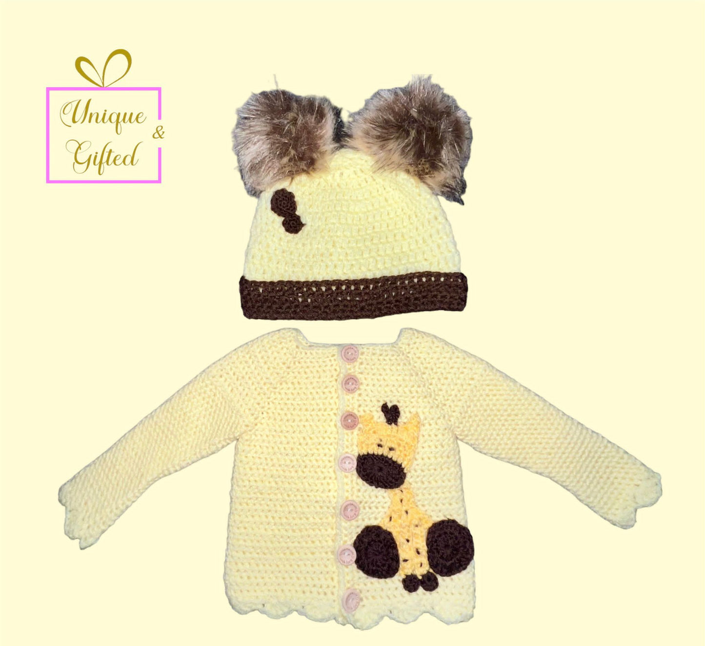 Double Pom Pom Hand Crochet Children’s Hat