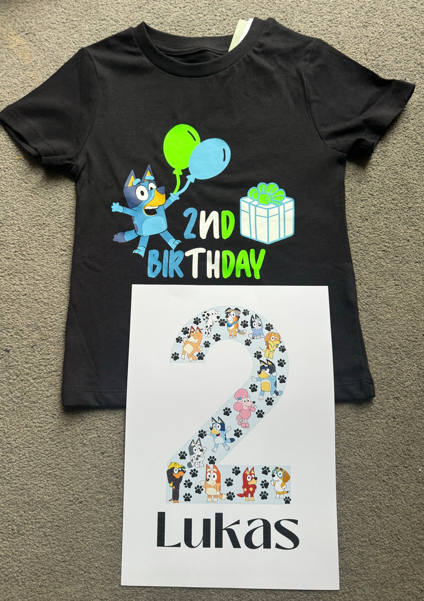 Personalised Children’s Birthday T-Shirts / Bluey themed birthday’s