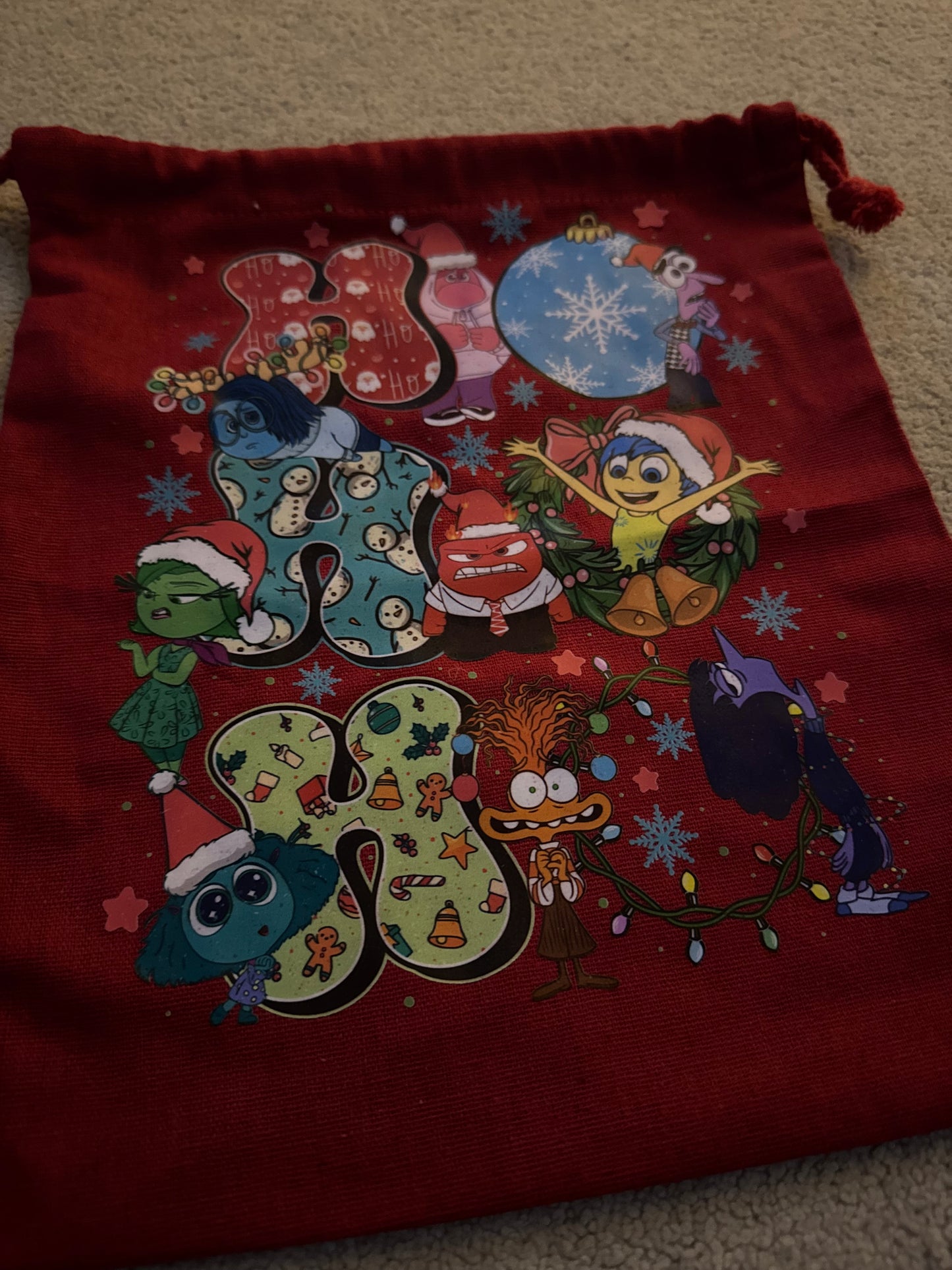 All the feels xmas draw string bag / christmas gift bag
