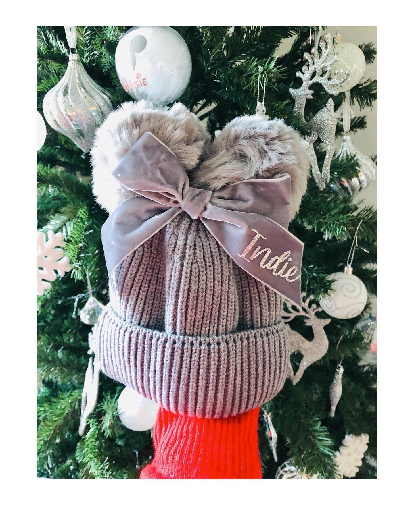 Double Pom Pom Bow Hats Personalised