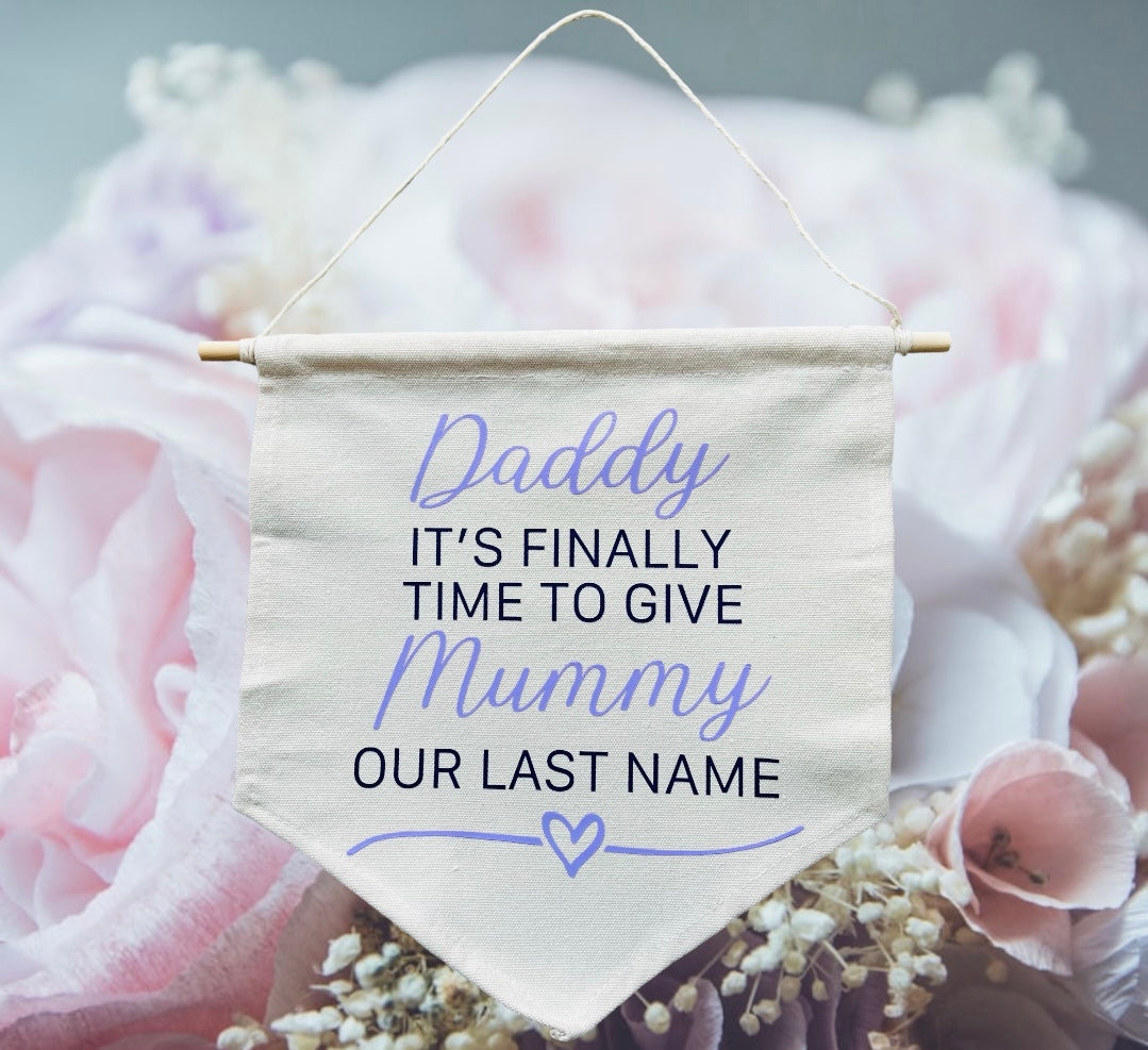 Canvas hanging Wedding Sign