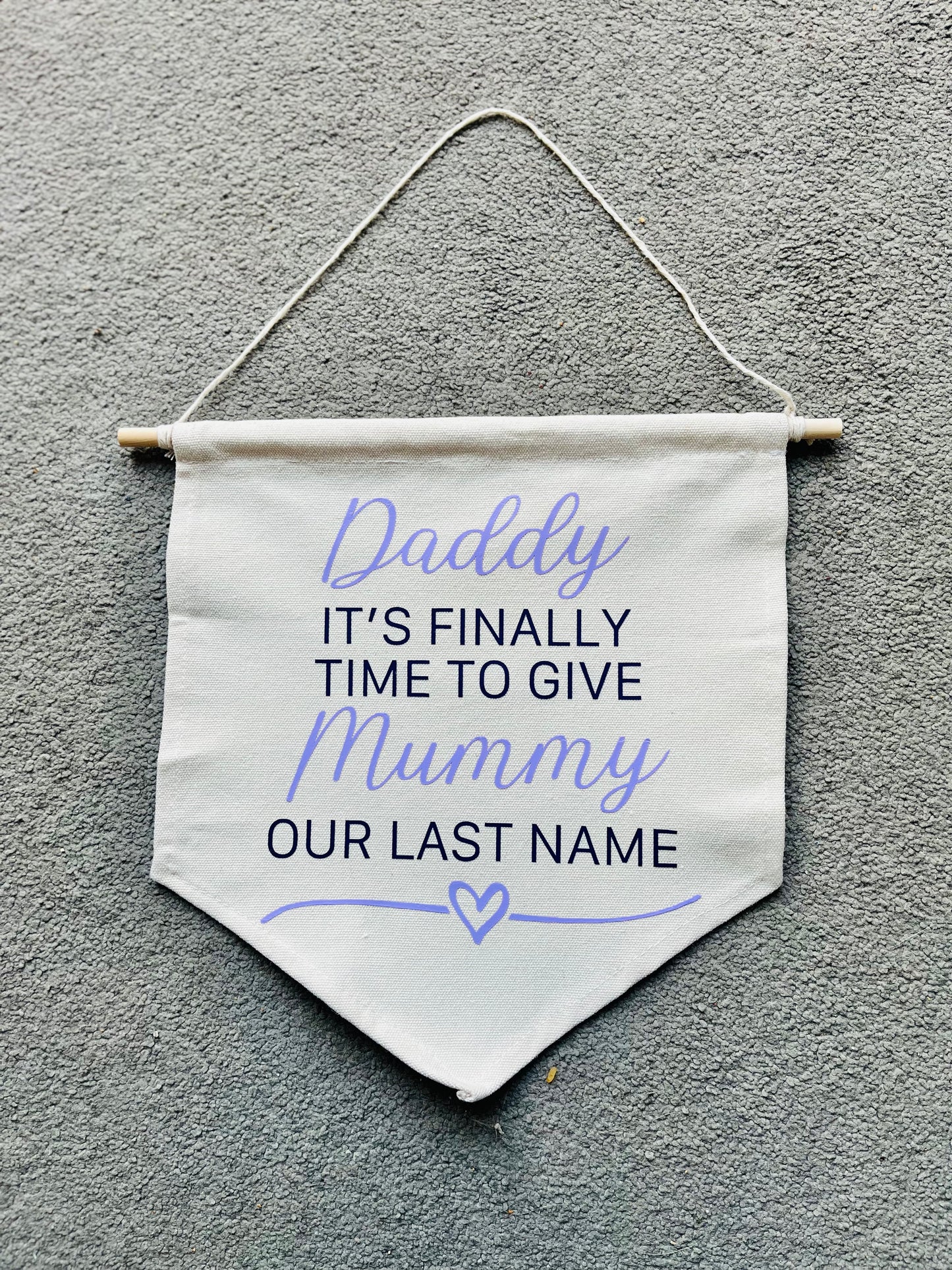 Canvas hanging Wedding Sign