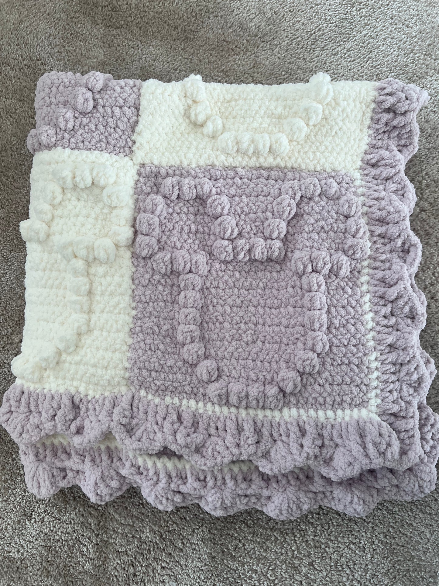 Super soft baby bobble blankets.