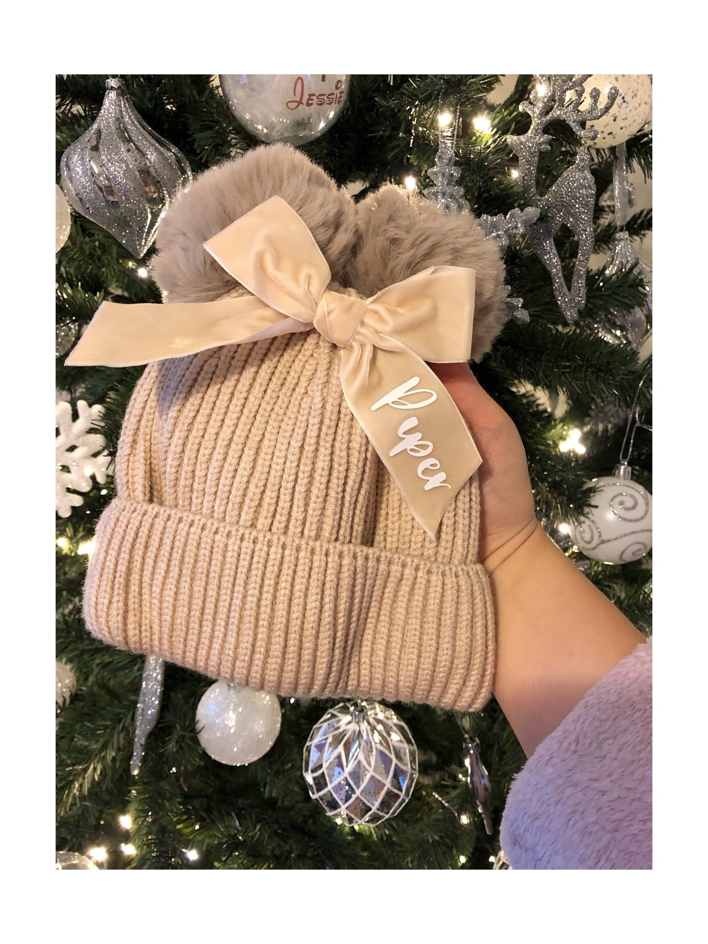 Double Pom Pom Bow Hats Personalised