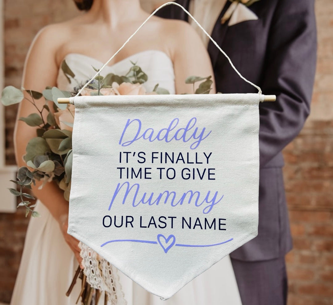 Canvas hanging Wedding Sign