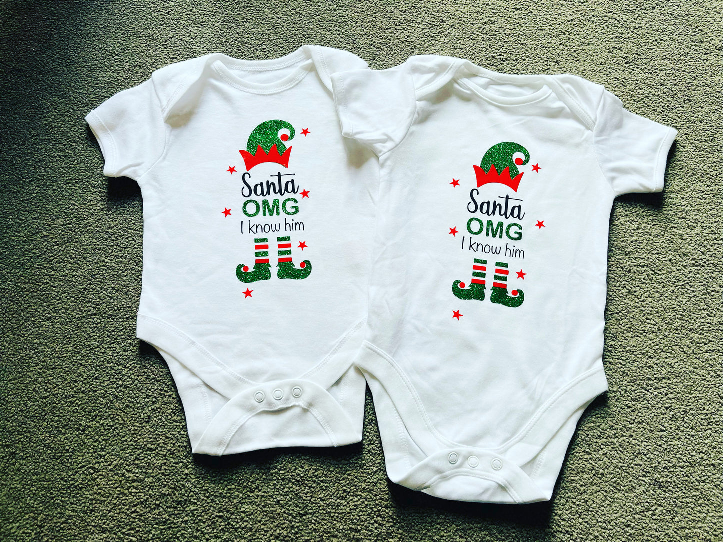 ‘Santa OMG i know him’ Baby vest