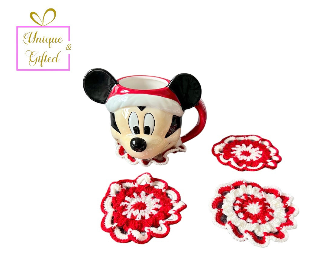 Mickey Mouse crocheted Cup and coaster set