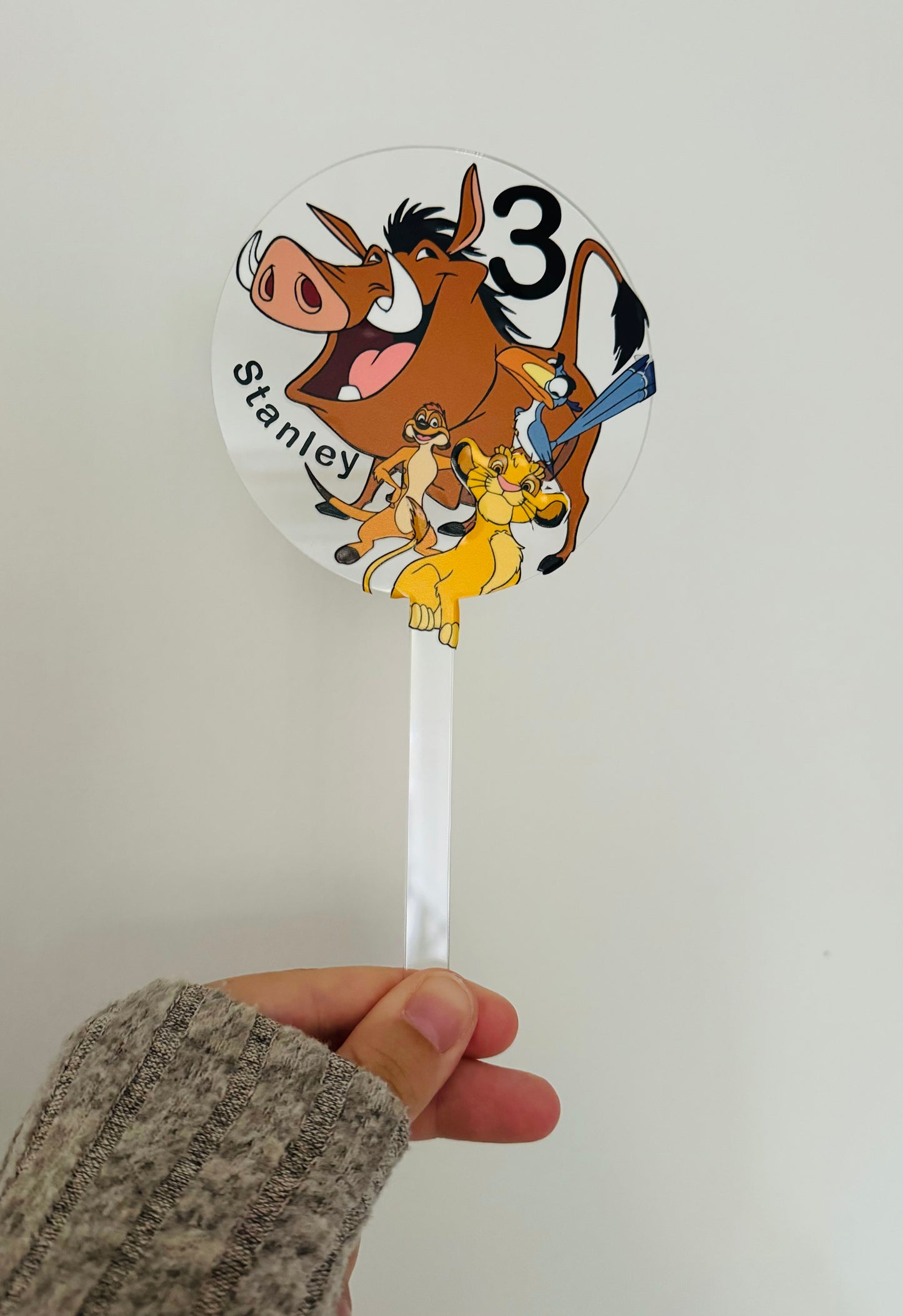 Lion King Themed long stem cake Topper