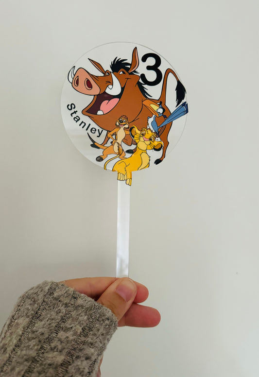 Lion King Themed long stem cake Topper
