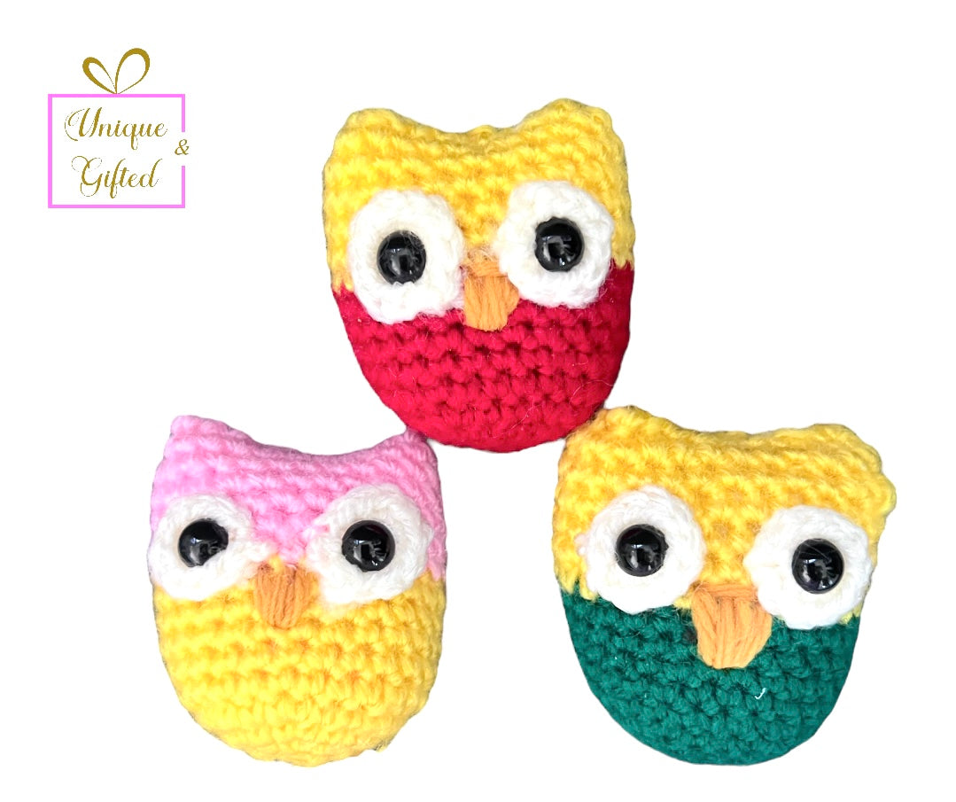 Mini crocheted owls
