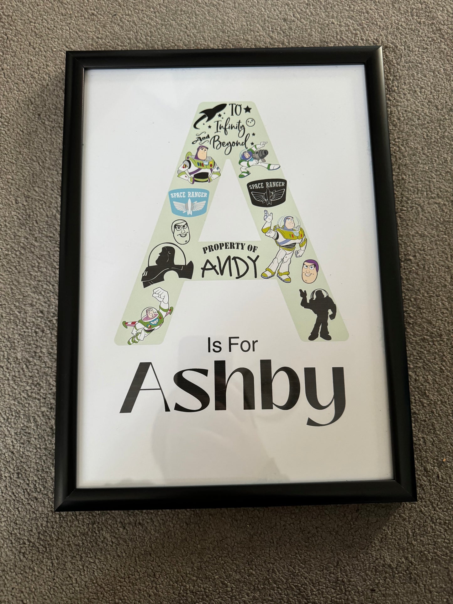 Personalised Initial Name Print / A4 Custom designed Themed Artwork