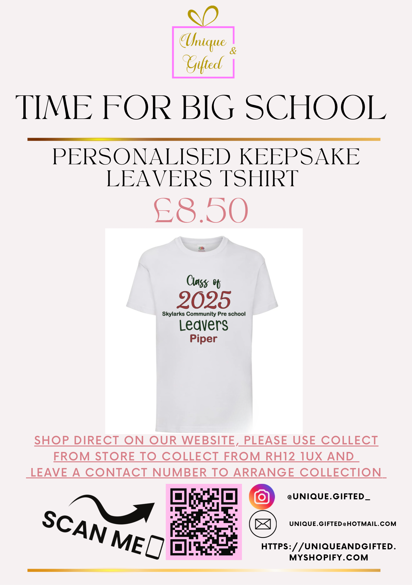 Skylarks Pre school Leavers T-shirt