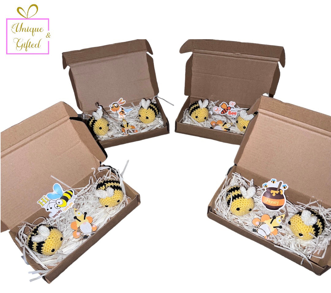 Bee-kind crochet gift boxes