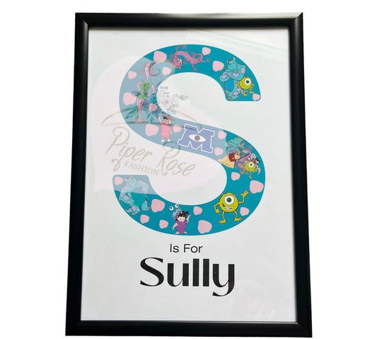 Personalised Initial Name Print / A4 Custom designed Themed Artwork