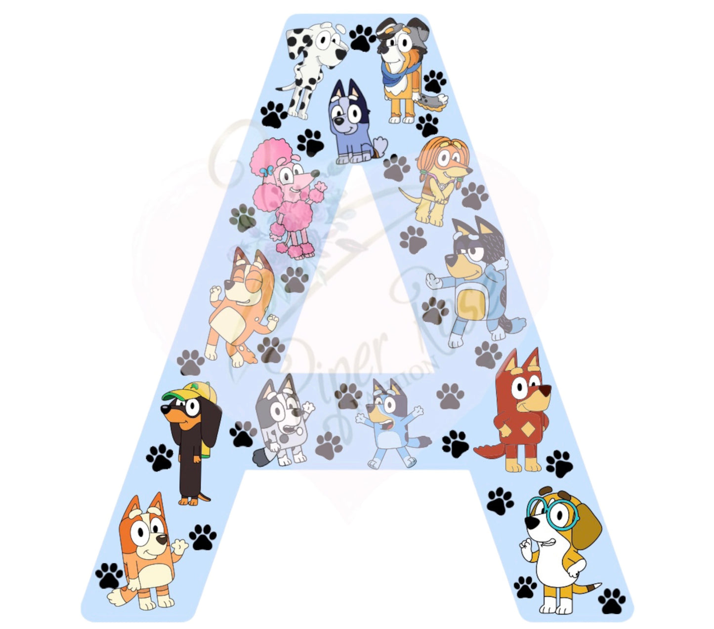 Personalised Initial Name Print / A4 Custom designed Themed Artwork