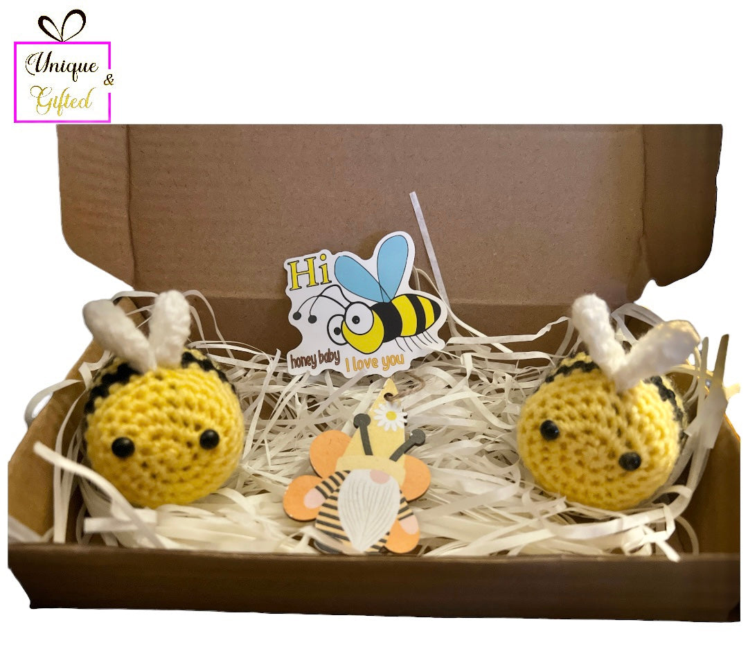 Bee-kind crochet gift boxes