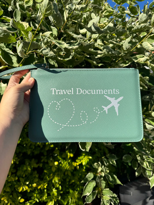 Personalised Document wallet Travel Passport Holder Clutch