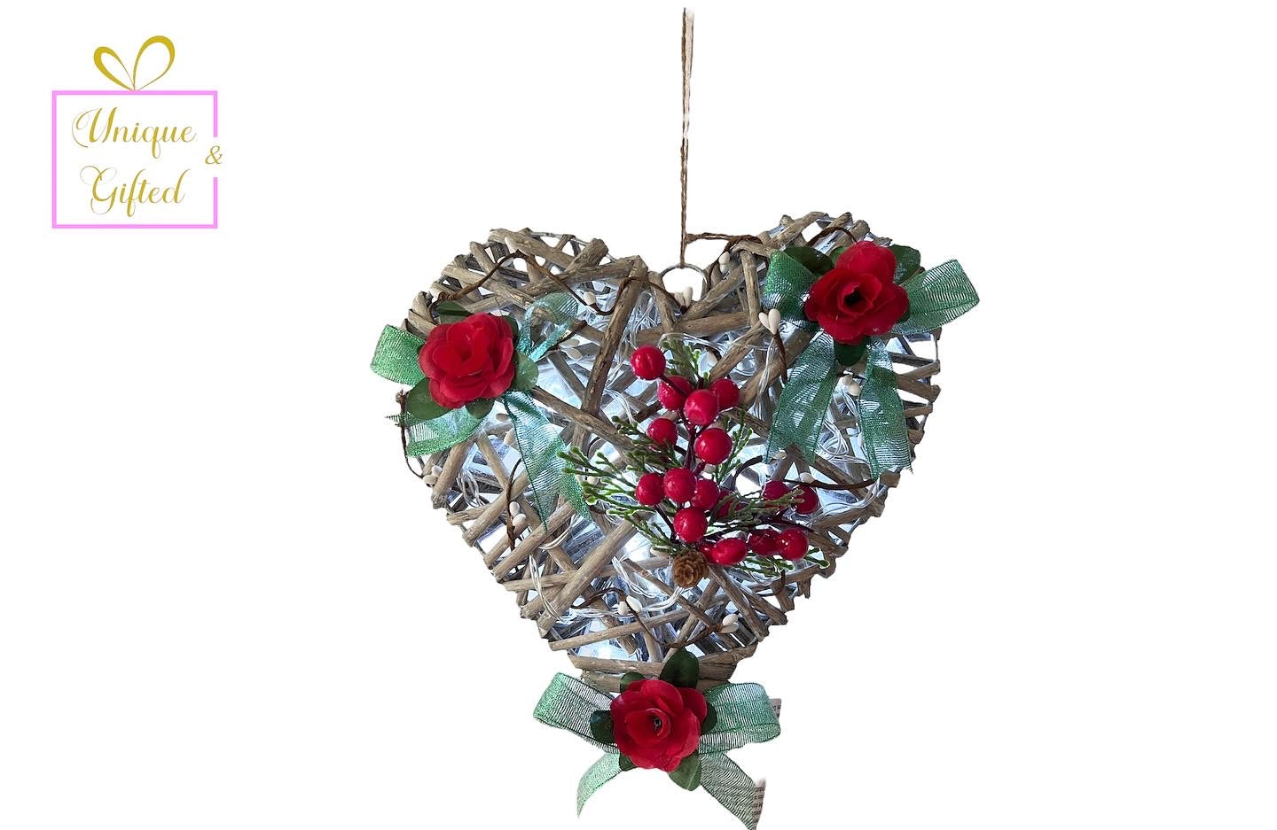 Heart indoor Christmas decoration with lights
