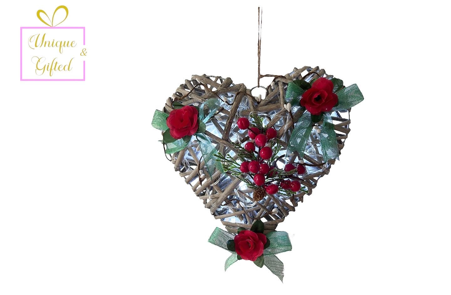 Heart indoor Christmas decoration with lights
