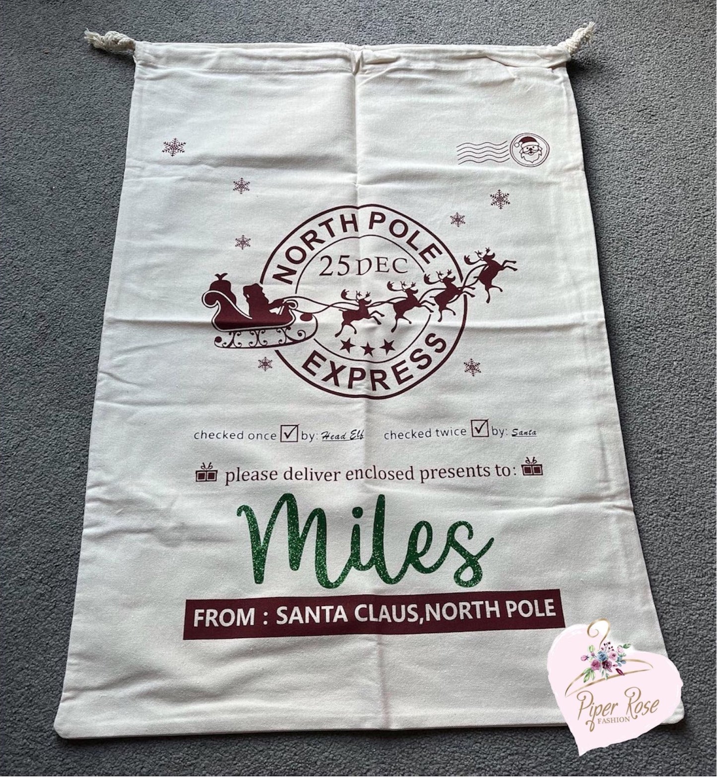 Large Personalised Christmas Sack