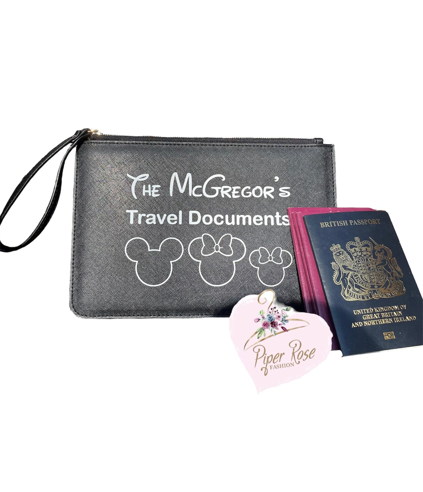 Personalised Document wallet Travel Passport Holder Clutch