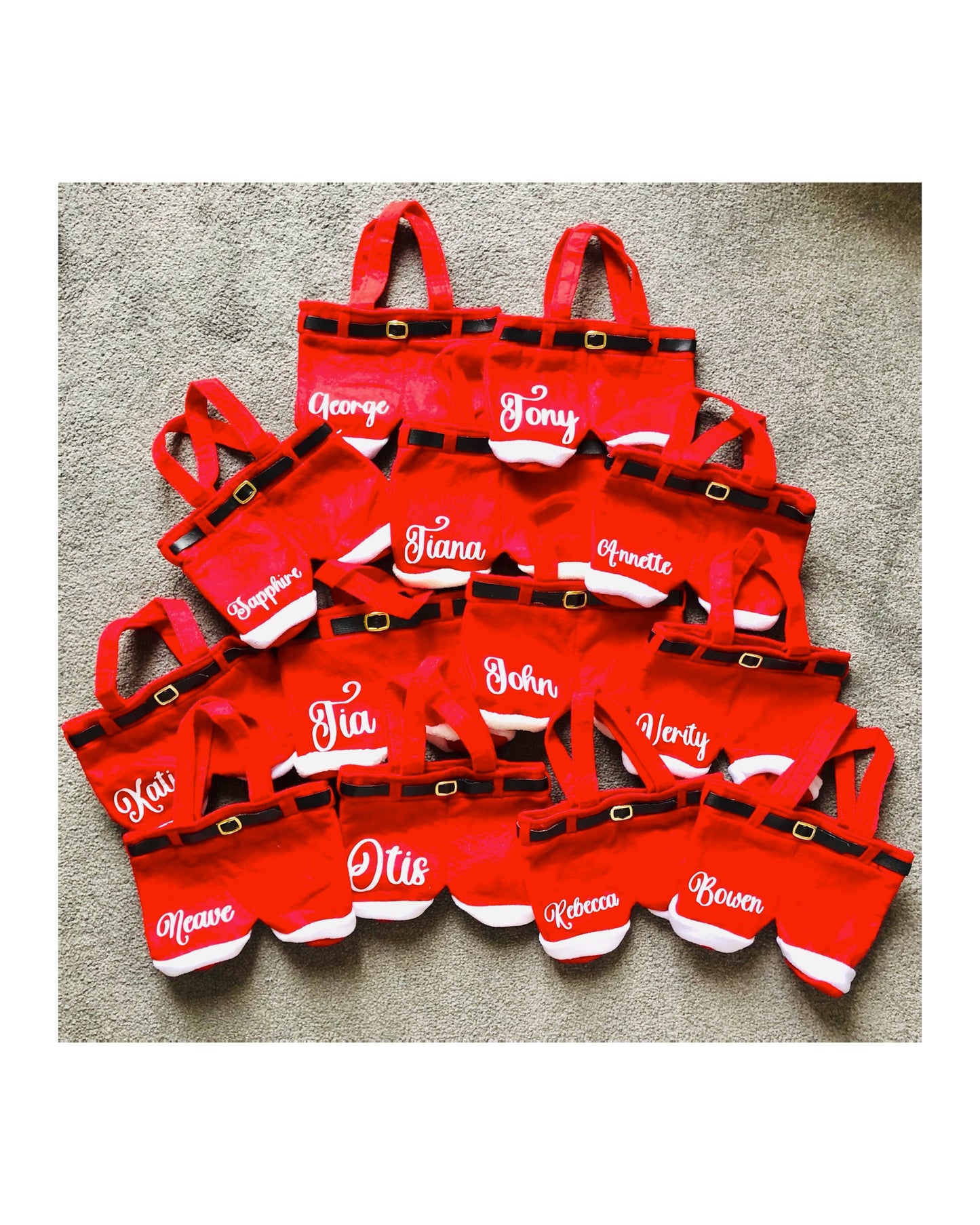 Small Santa Trouser Bags / Secret Santa Gifts