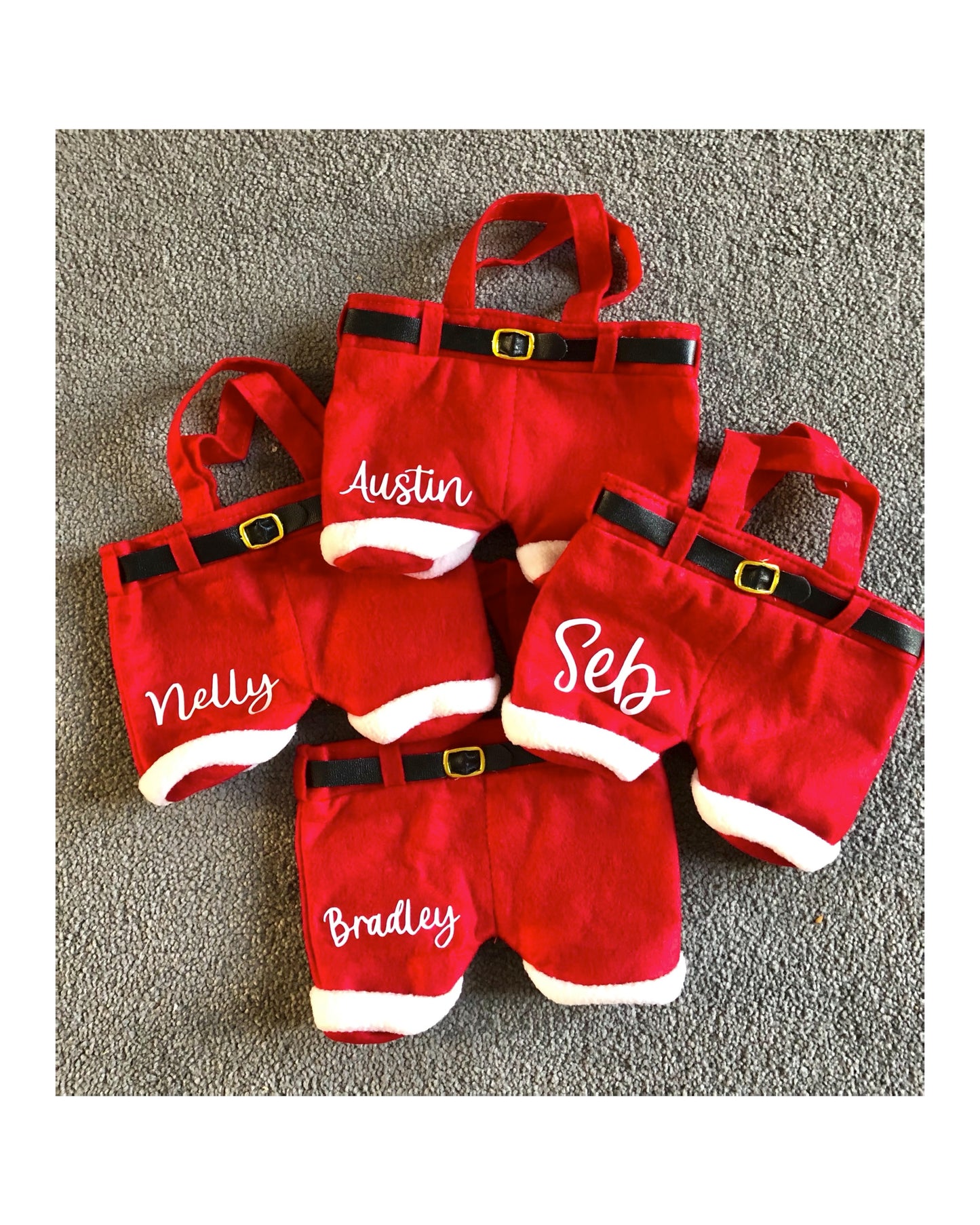 Small Santa Trouser Bags / Secret Santa Gifts