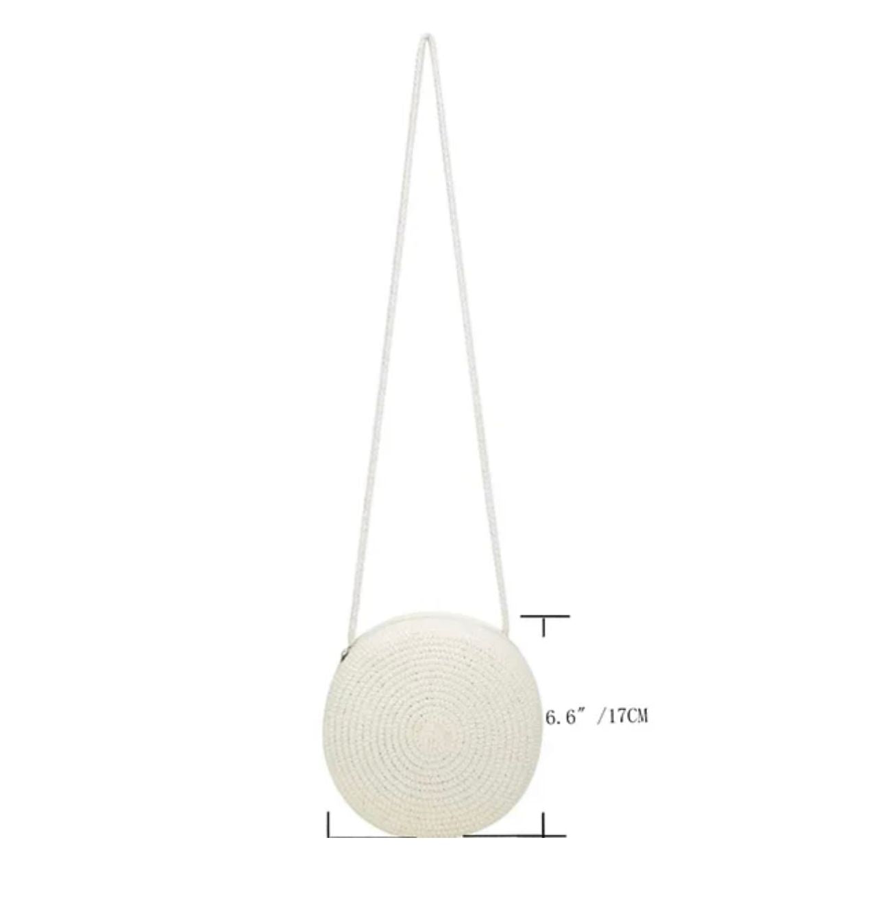Round Straw Cross Body Bag With Hand Embroidered Initials