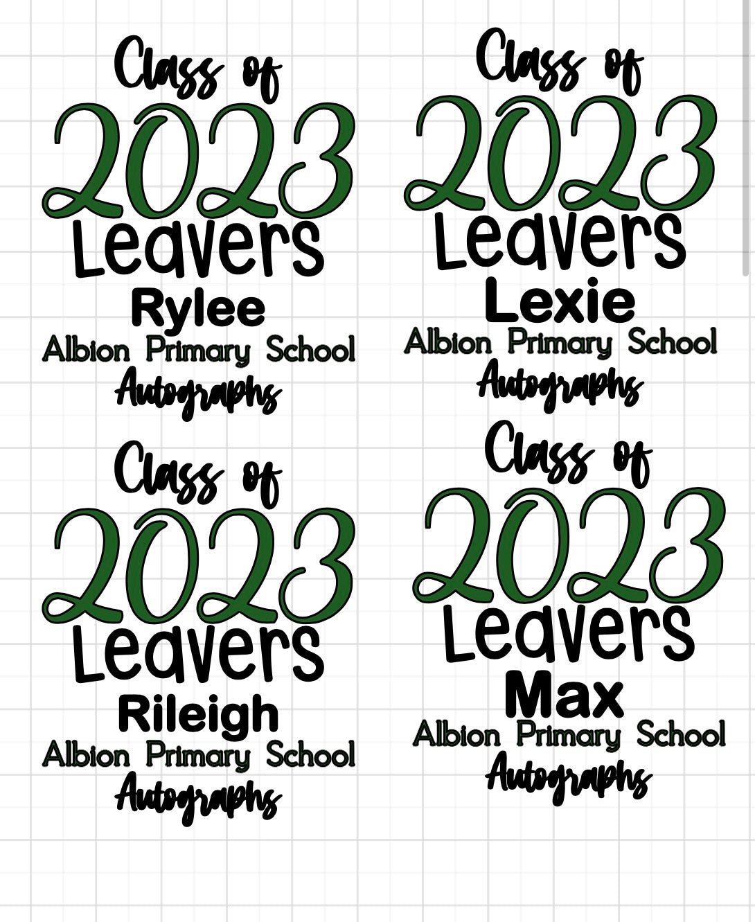 School Leaver Autograph Tops