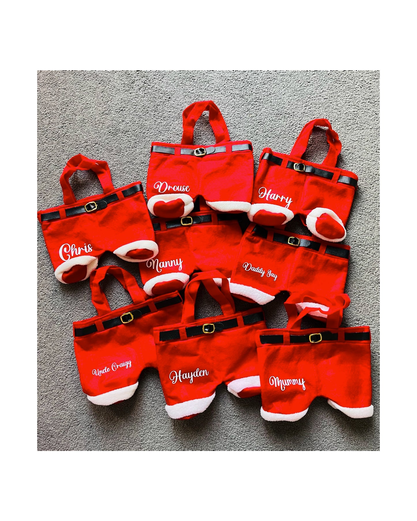 Small Santa Trouser Bags / Secret Santa Gifts