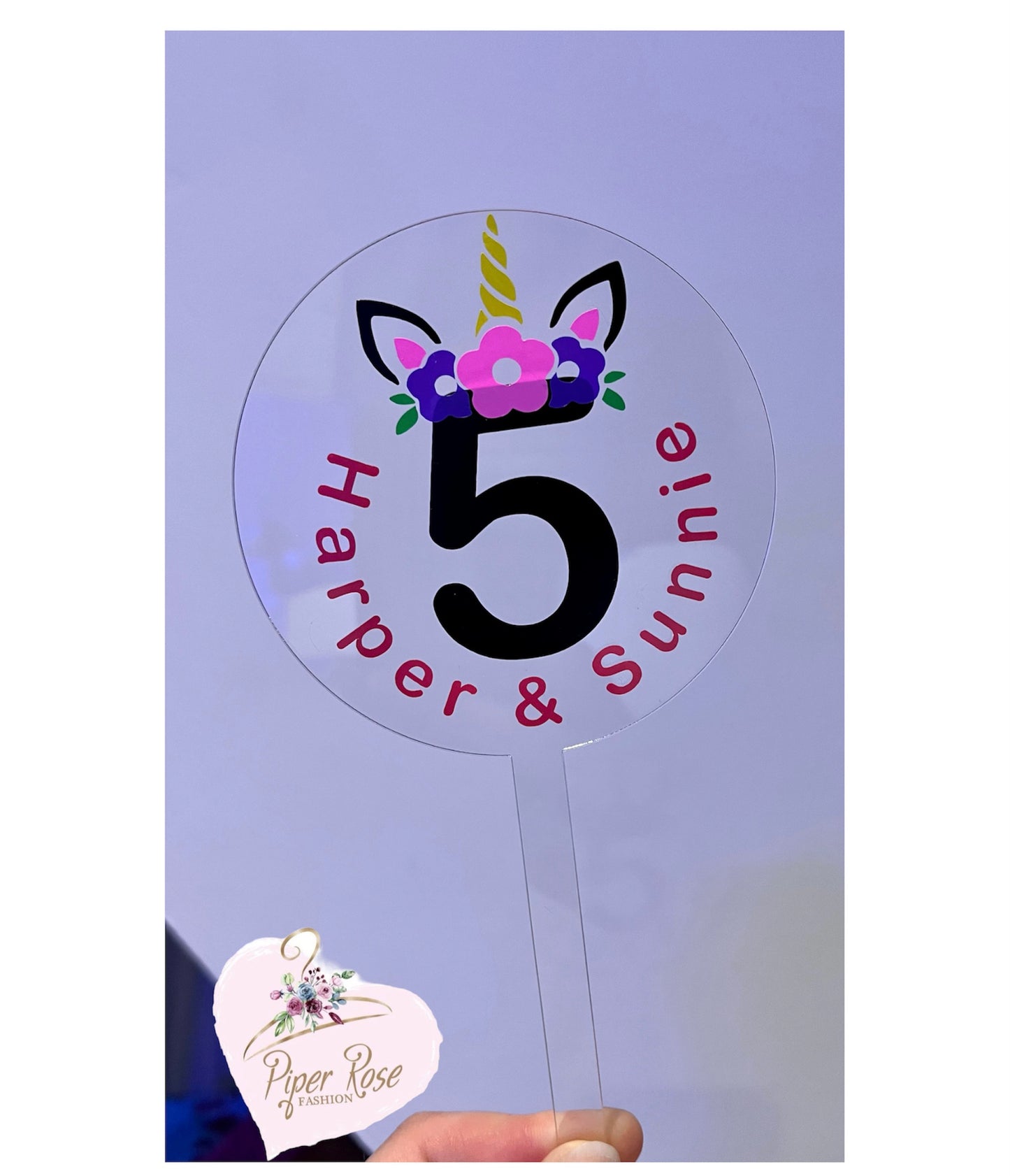 Unicorn Design Cake Topper
