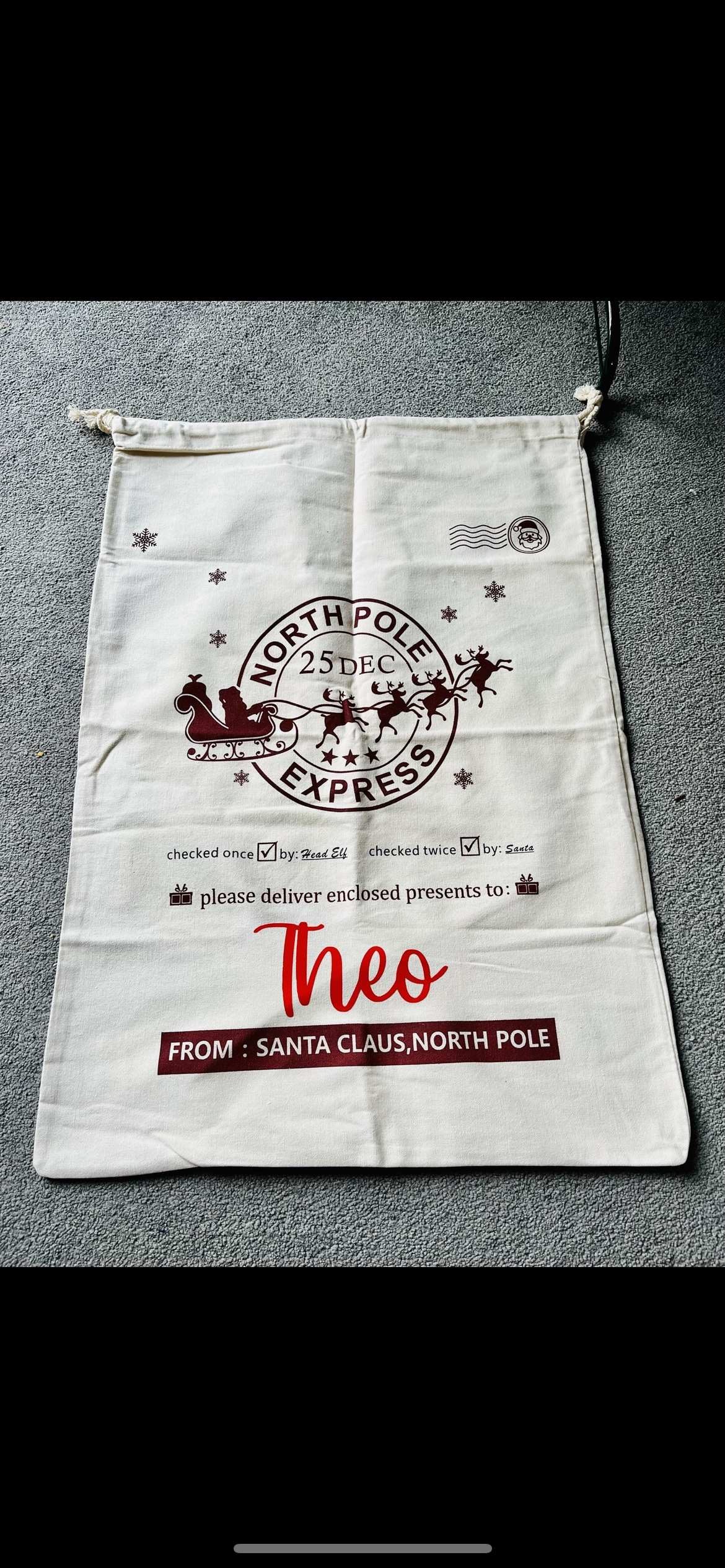 Large Personalised Christmas Sack