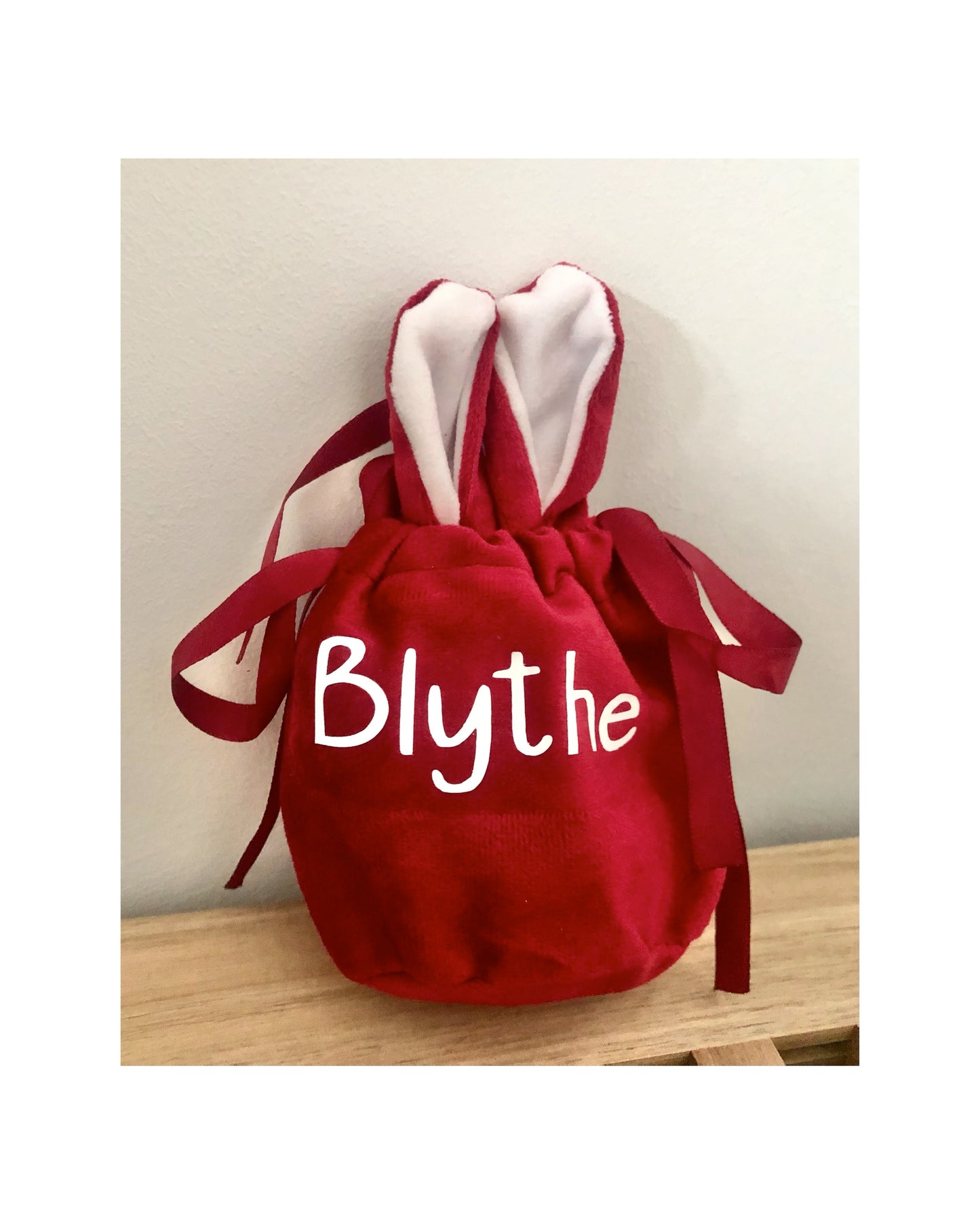 Red Velvet Bunny Ear Easter Bag
