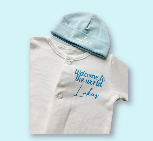Baby Boy Welcome To The World Arrival Two Piece Clothing Set