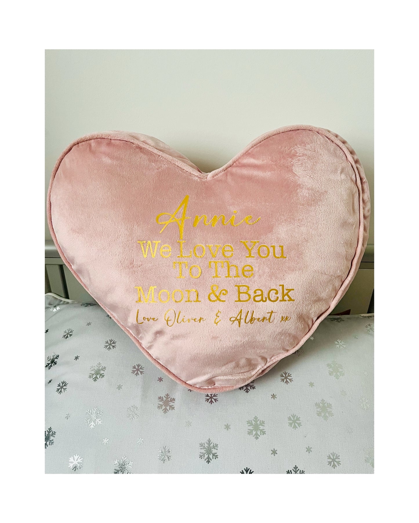 Blush Heart Shaped Personalised Decorative Pillow
