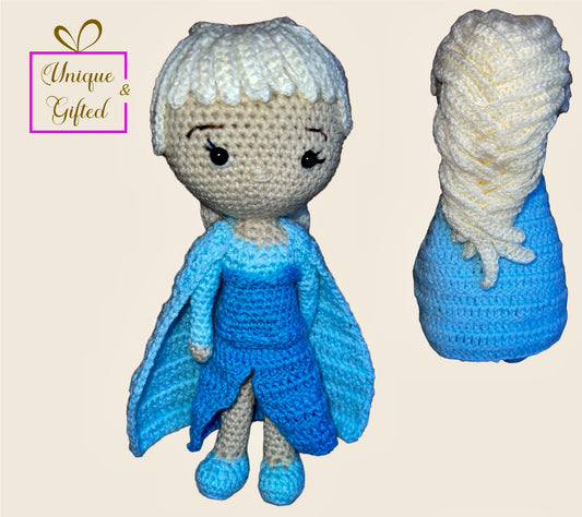 Hand Crocheted Ice Queen Doll