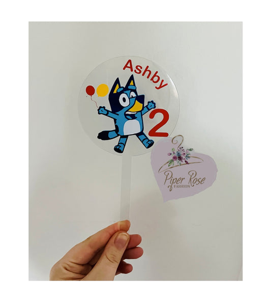 Bluey Themed Birthday Acrylic Cake Topper