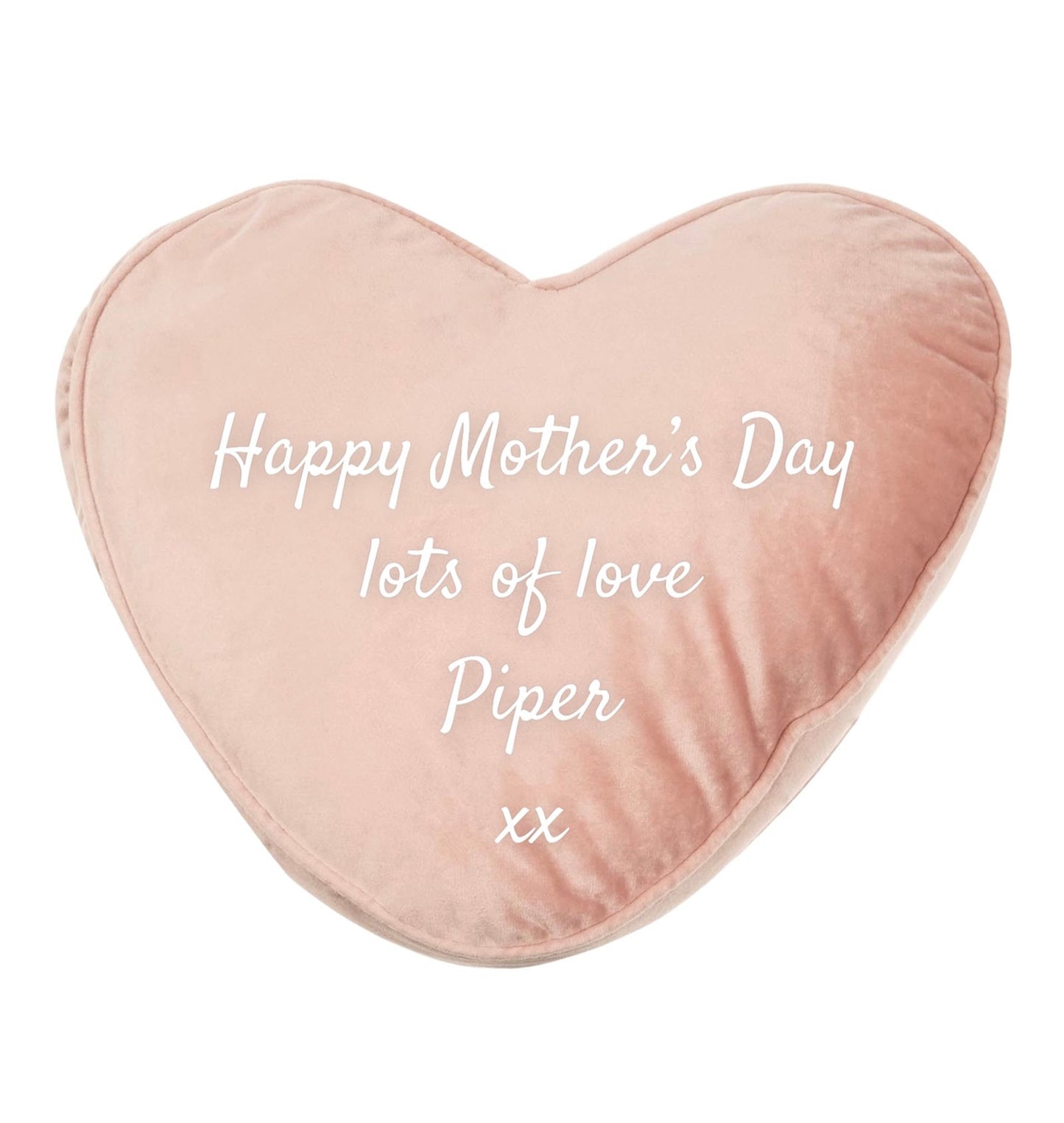 Blush Heart Shaped Personalised Decorative Pillow