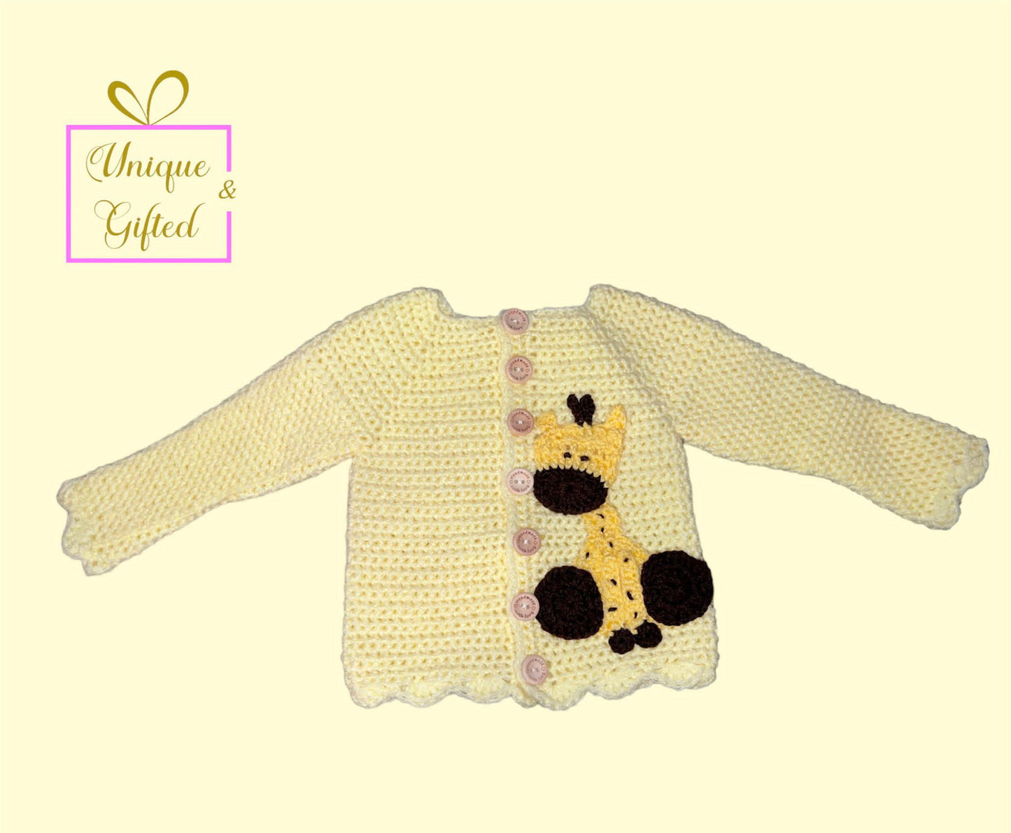 Hand Crocheted Giraffe Themed Baby Set Bundle