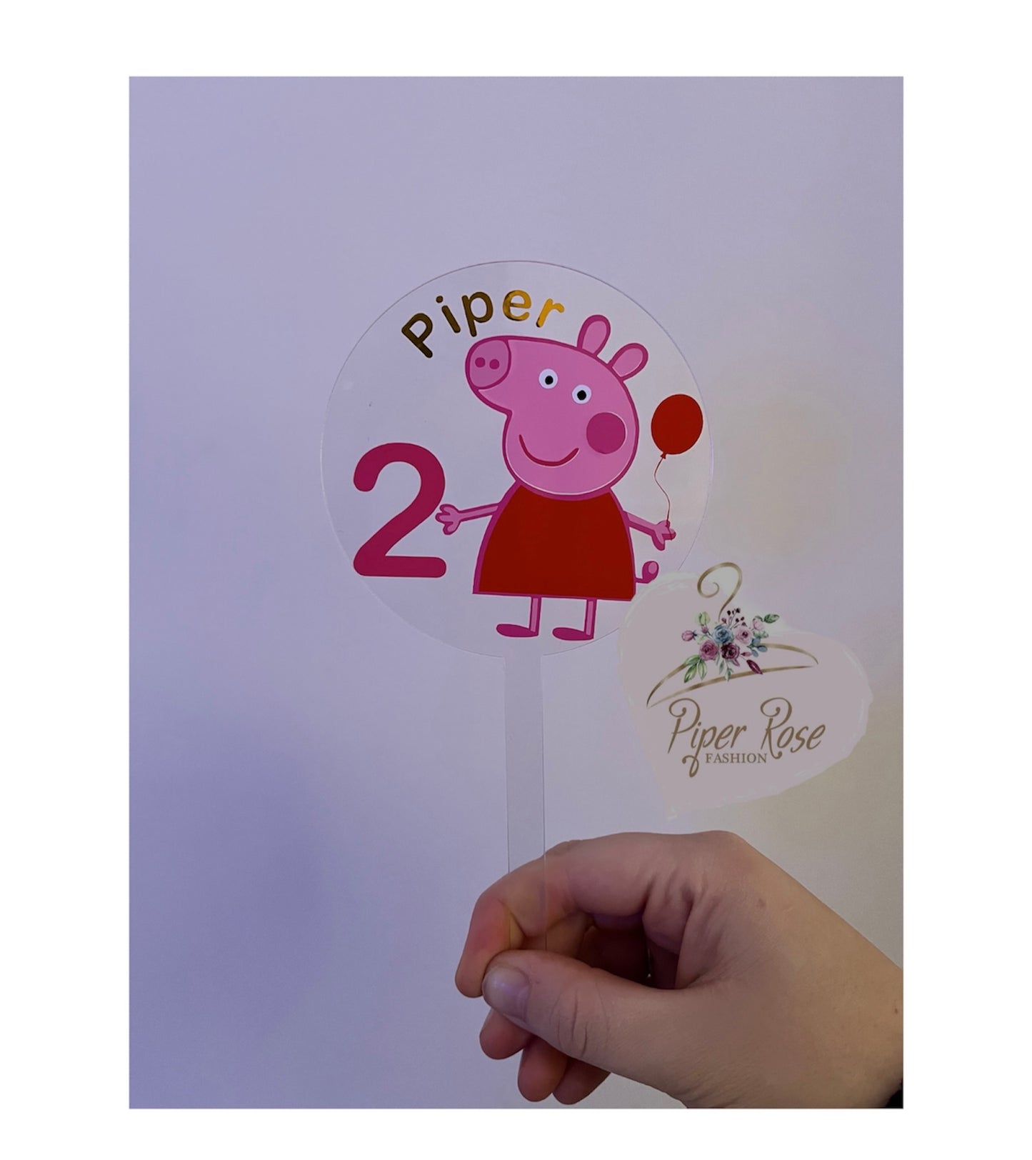 Peppa Pig Birthday Acrylic Topper