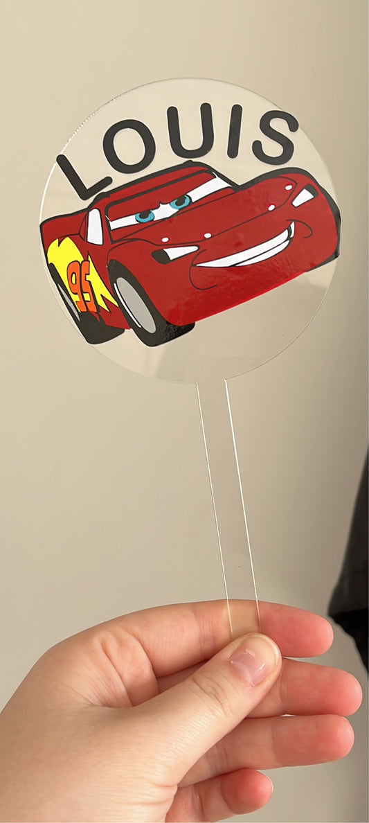 Lightning McQueen Acrylic Cake Topper