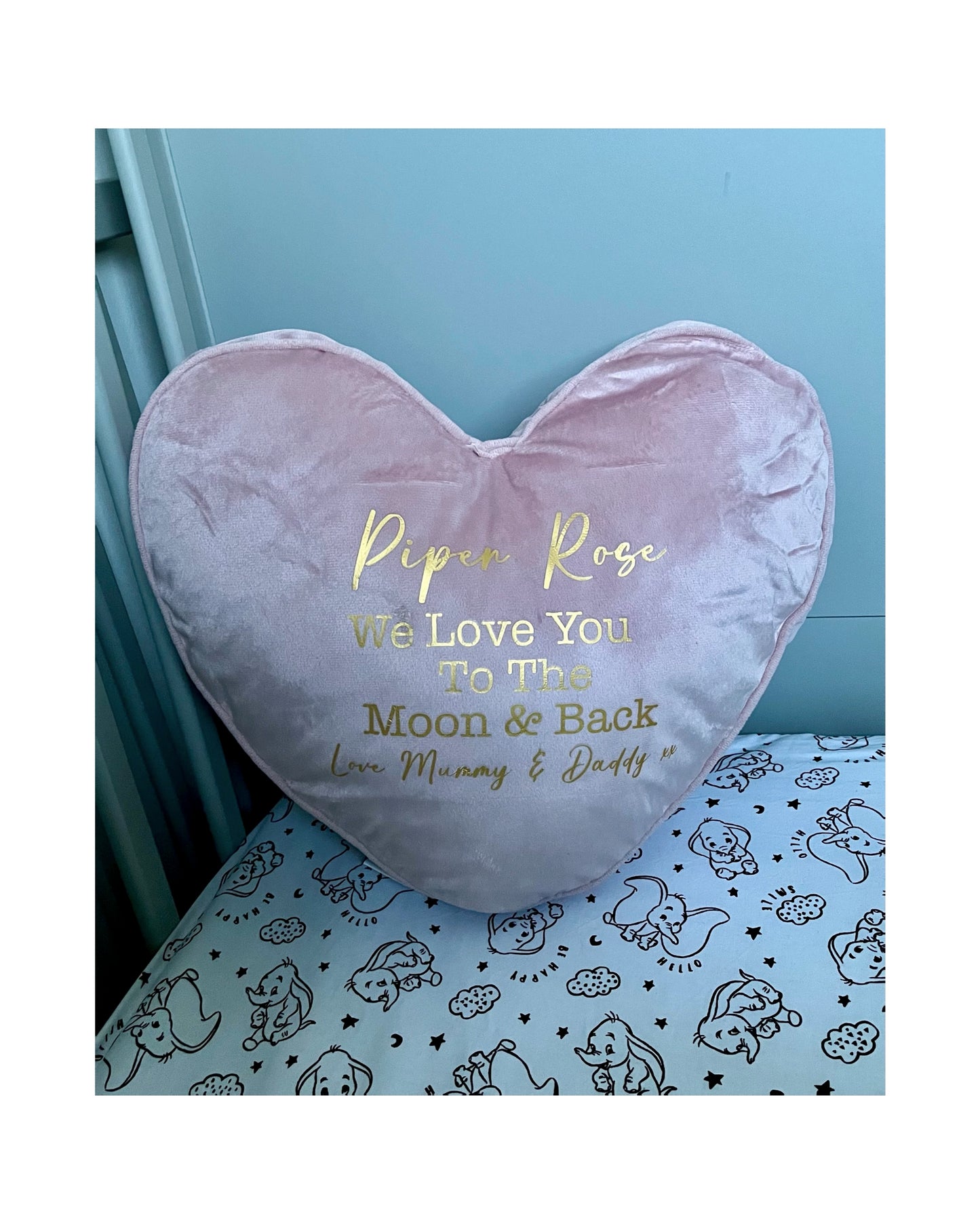 Blush Heart Shaped Personalised Decorative Pillow