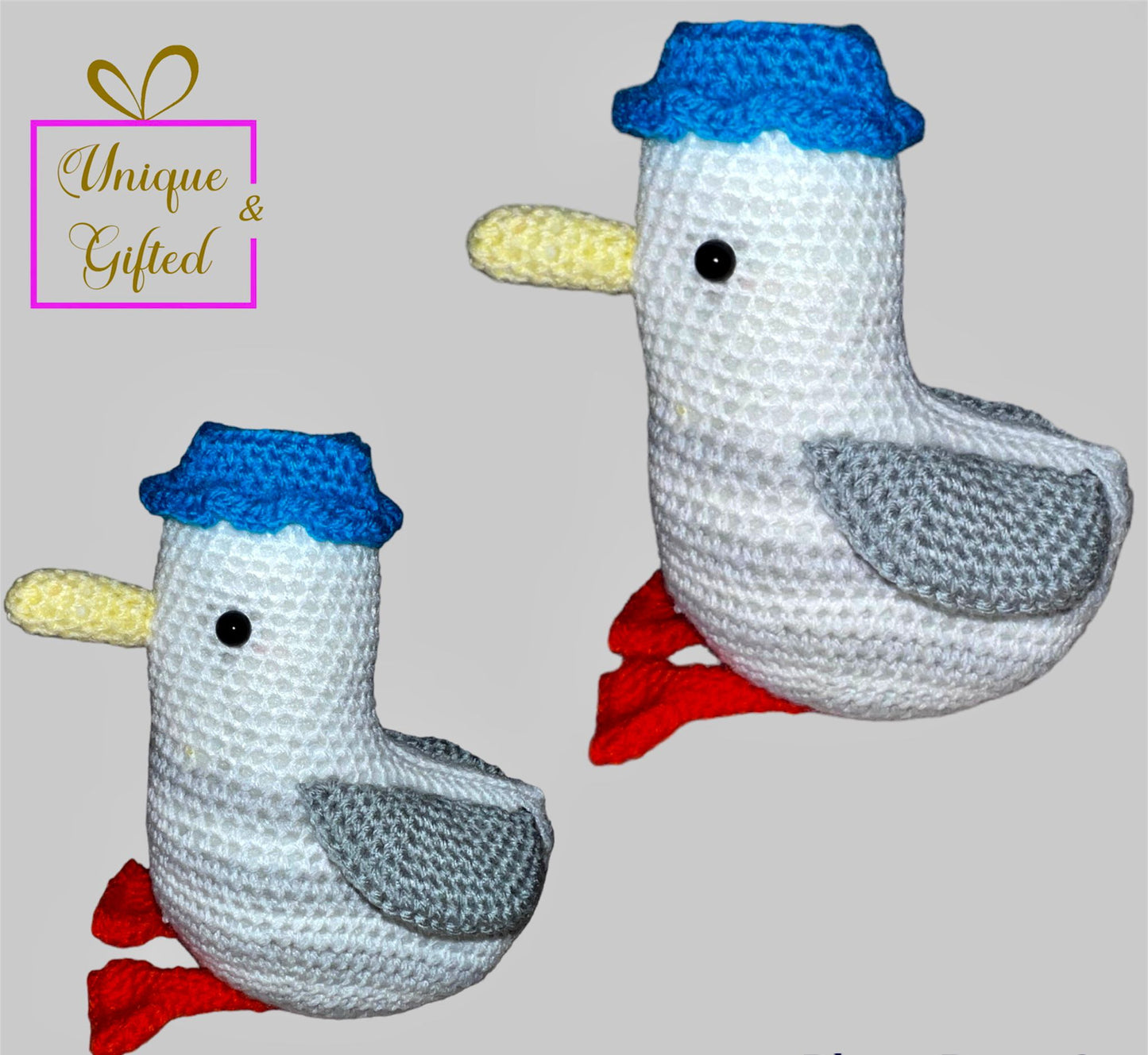The Hand Crocheted Seagull With A Hat