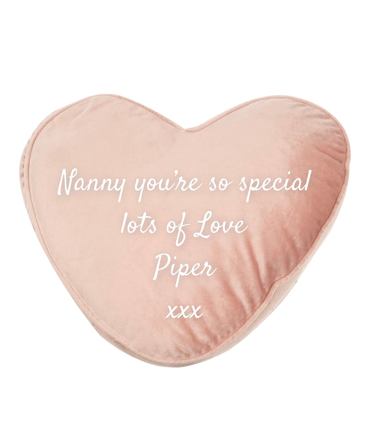 Blush Heart Shaped Personalised Decorative Pillow