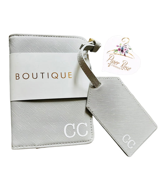 Personalised Initial Passport holder with luggage tag
