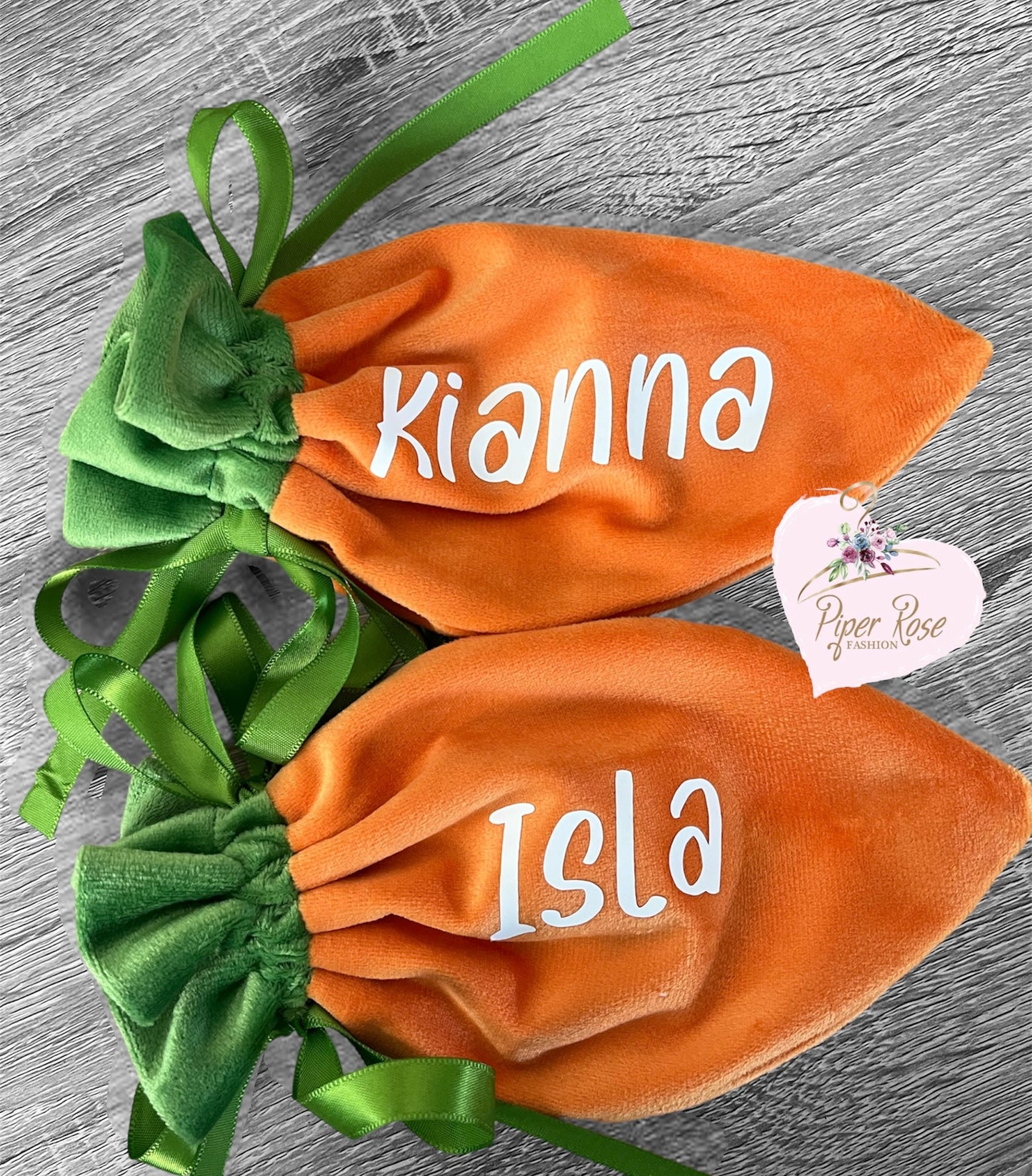 Carrot Shaped Easter Velvet Bags